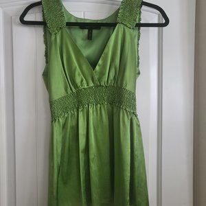BCBGMaxAzria Green Satin Top